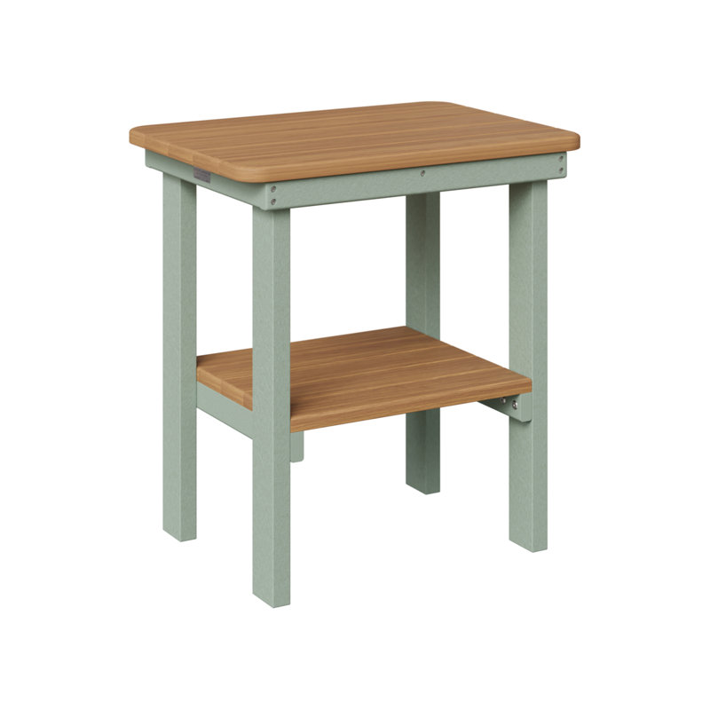 Berlin Gardens Rectangular End Dining Table, Natural Teak, Seafoam