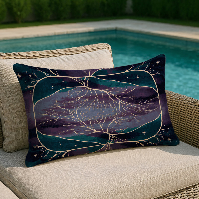 Verdant Whispers Indoor And Outdoor Throw Pillow, Rectangle 14"H x 20"W