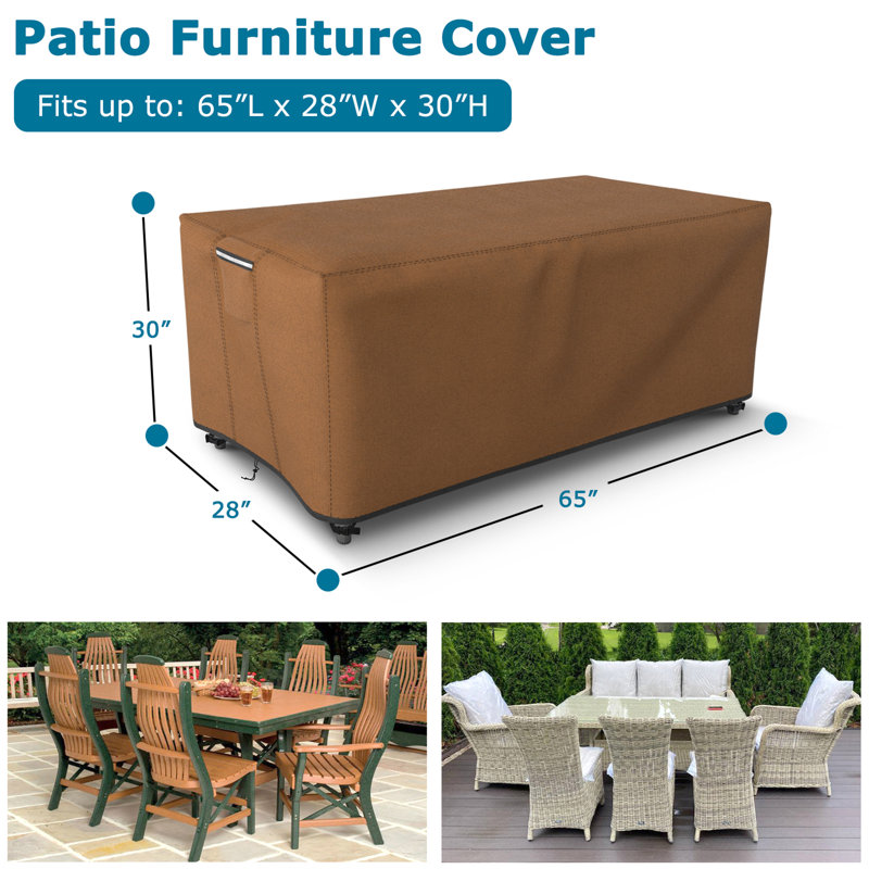 Housses de patio d'extérieur robustes et imperméables pour l'extérieur, H 30 po x l 65 po x P 28 po