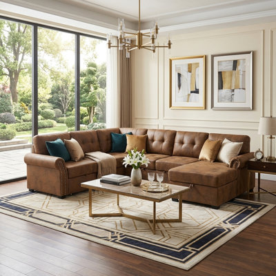Canapé-lit modulaire en U 115 po Chesterfield
