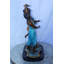 Statue en bronze colorée sur socle en marbre Collection Nifao Three Dames, 15 po x 10 po x H 23 po
