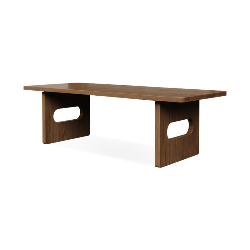 Bureaux rectangulaires bruns en bois massif, H 29,53 po x l 86,61 po x P 35,43 po