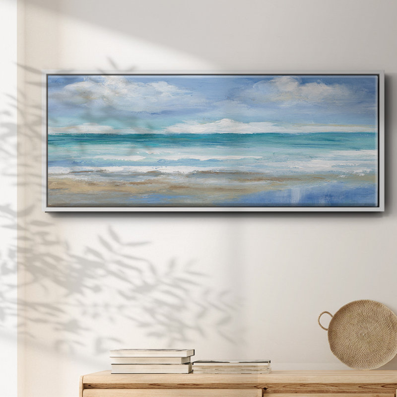 Washy Coast II, reproduction d'art sur toile, H 8 po x l 20 po x P 1,5 po, Blanc