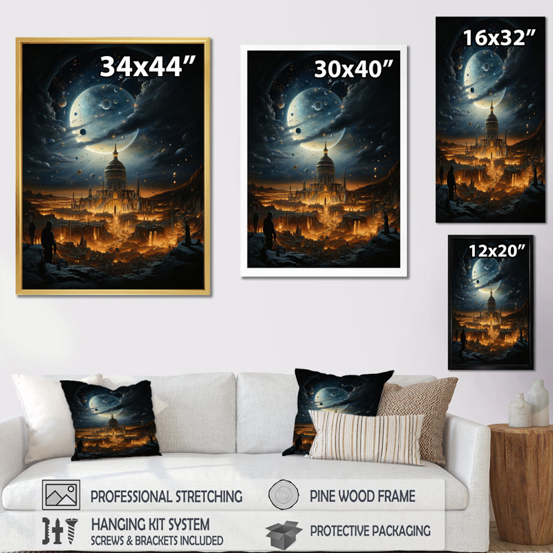 "Leshly", "Art de l'islam", "Impression sur toile", Cadre photo blanc, H 44 po x l 34 po x P 1,5 po