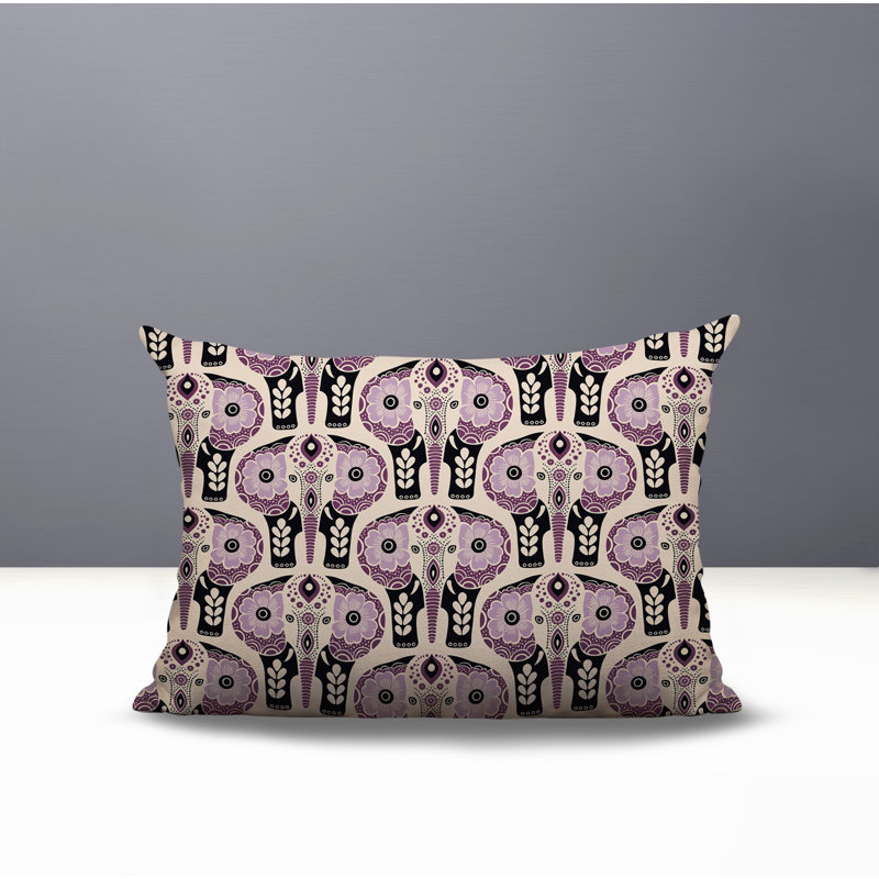 Coussin lombaire réversible intérieur / extérieur Hayes, Rectangulaire H 18 po x l 25 po, Mauve