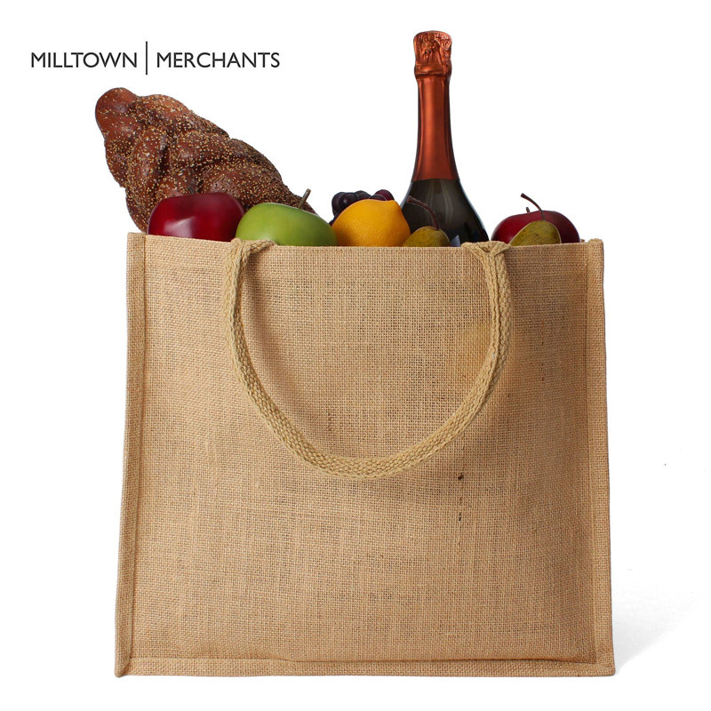 Milltown Merchants - Jute/Burlap Tote Bags - 12-Pack - Large