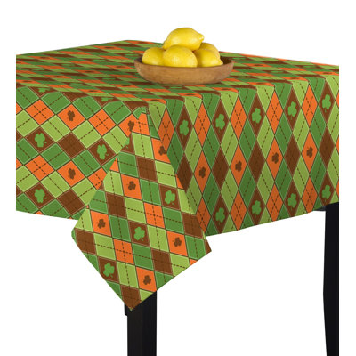 Shanitaortia Lucky Shamrock Argyle Tablecloth