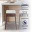 Tabouret de comptoir en rotin tissé brun foncé de 25,6 po Bali avec coussin carré en mousse blanche et repose-pieds pour îlot de cuisine ou bar personnel Bali-1585612048