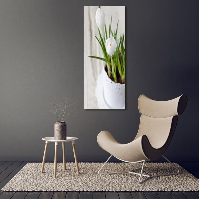 White Crocuses - Wrapped Canvas Print