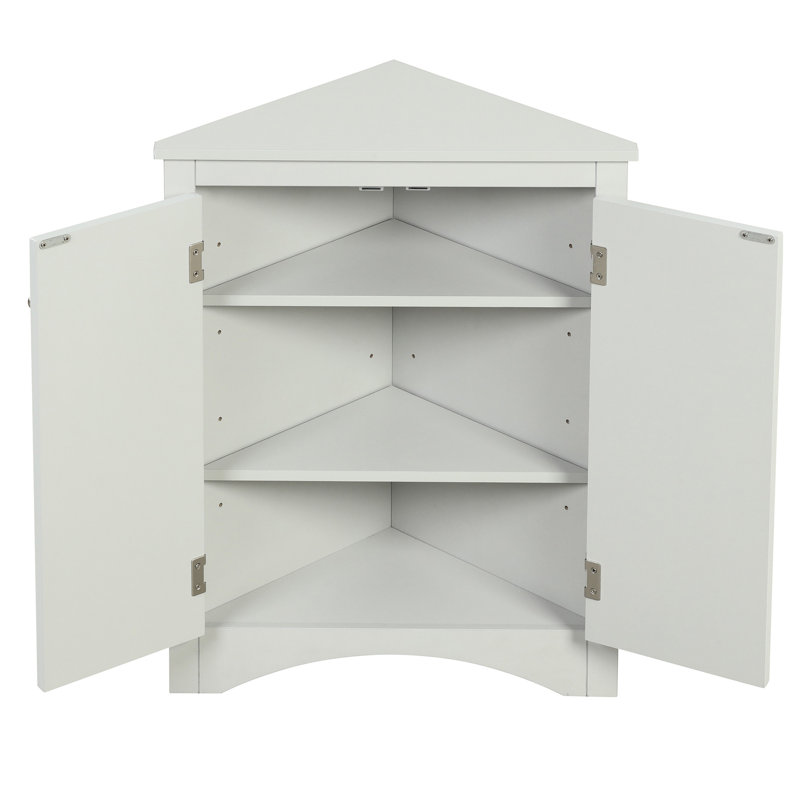 Modern Grey Triangle Bathroom Shelf - Adjustable Shelves For Organized Space Cabinet Home Decoration Purpose, Gray