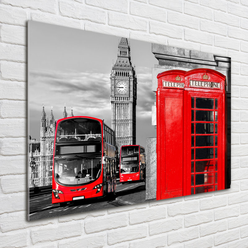 Red Buses - No Frame Print on Glass