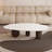 Faux Marble Modern White Coffee Table Three Legs Solid Wood Special Shape for Living Room-1674461719