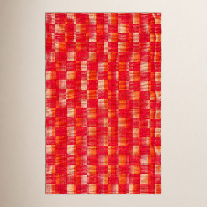 Tapis rouge / rouille Della, Rectangle de 5 pi x 8 pi