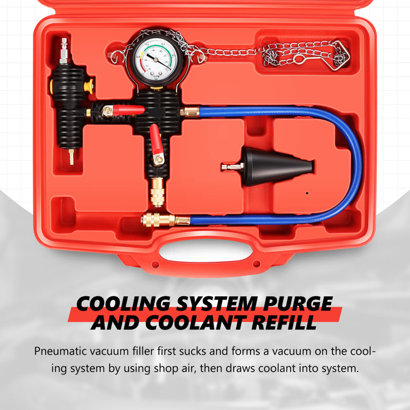 Radiator Cooling System Vacuum Purge Coolant Refill Tool Kit Set For Trucks Suvs