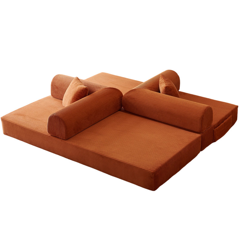 Canapé à compression de 78,8 po, canapé-lit convertible au sol avec support pour dossier, canapé-lit modulaire pour la chambre à coucher du salon