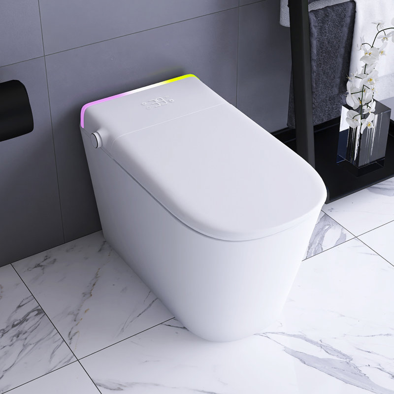 Toilette blanche intelligente avec éclairage lumineux