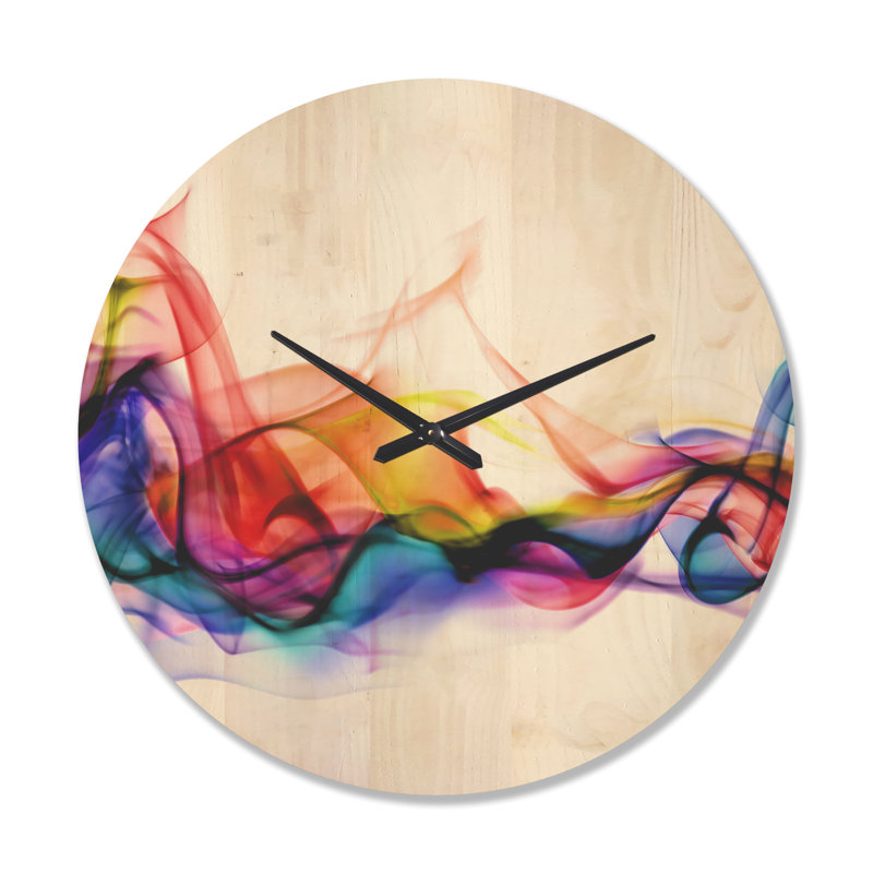Abstract Smoke - Modern Wood Wall Clock, Large