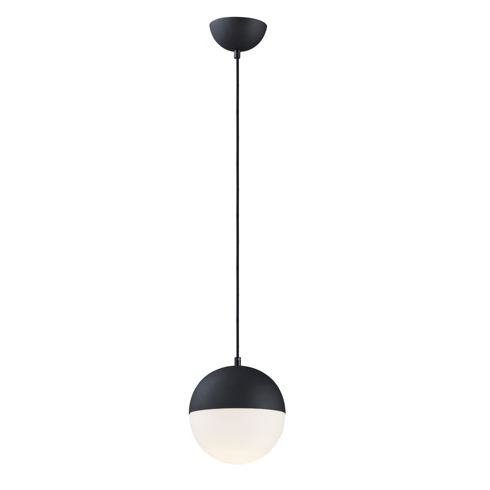 Hastings Single Light Glass Steel Dimmable Pendant, Black, 12.25" H x 11.75" W x 11.75" D