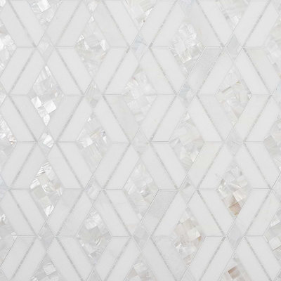 Diana Diamond Polished Marble and Pearl Mosaic Tile