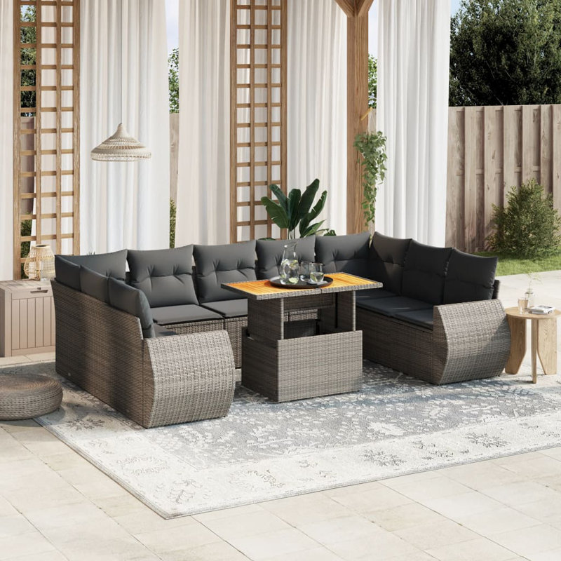 Ensemble de canapé de jardin Vidaxl gris