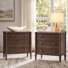 Hoai 28" W 3-Drawer Fluted Solid Wood End Table With Power Outlets