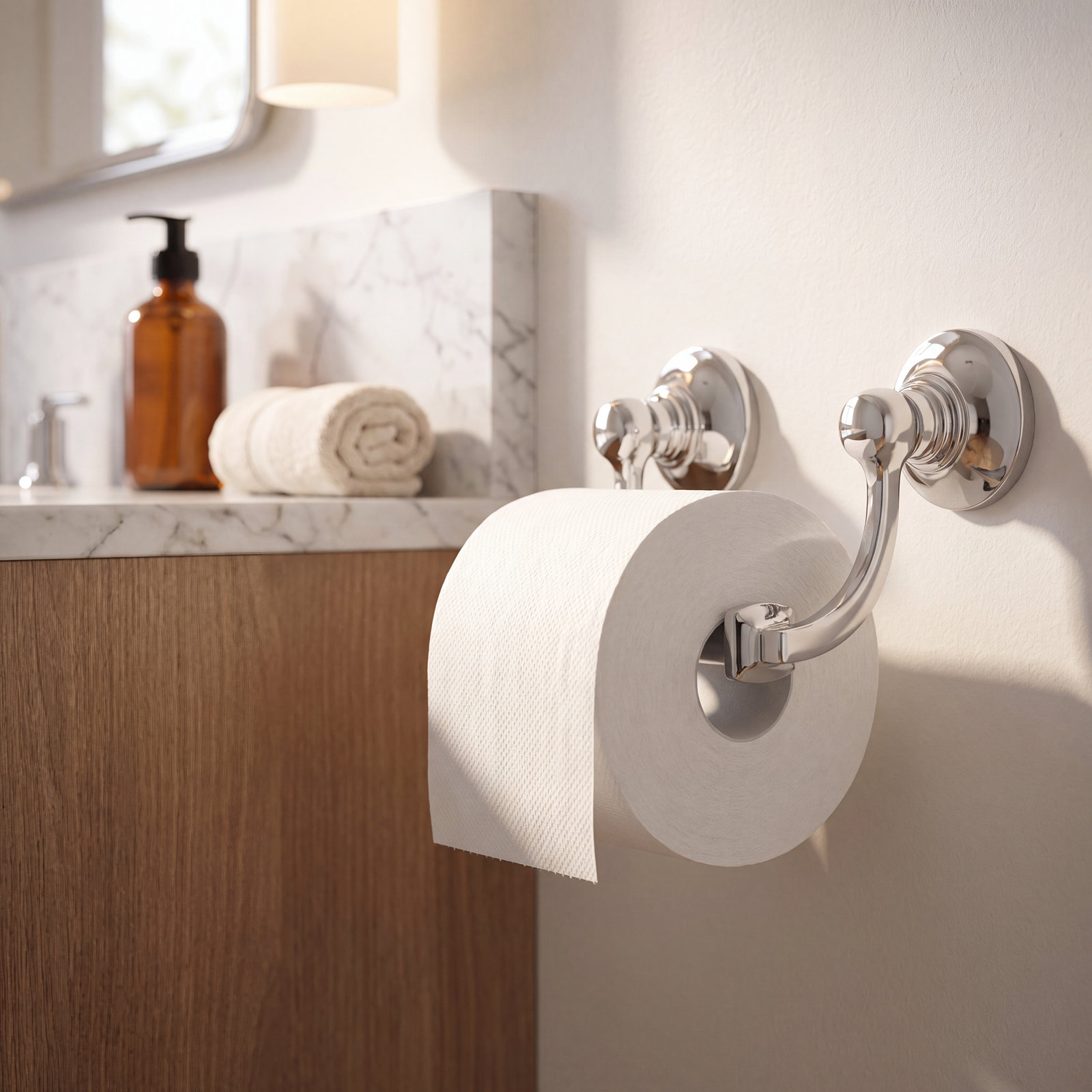 Bancroft Toilet Paper Holder, Polished Chrome