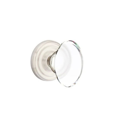 Ensemble de mortaise intérieure Emtek avec rosette régulière et bouton de verre Hampton (LH)