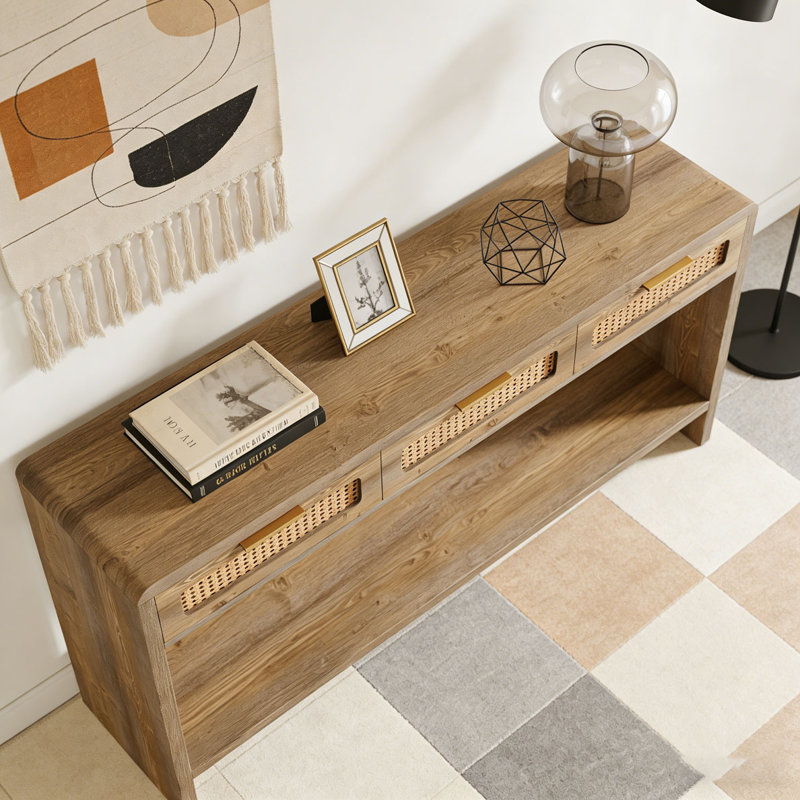 55" Entryway Table, Narrow 2-Tier Sofa Table
