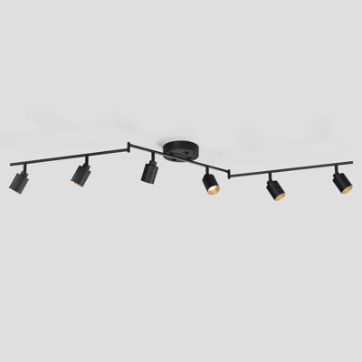 Plafonnier pivotant 6 lumières Shura avec têtes rotatives, DEL intégrée, pavillon encastré, 3000 K, 3000 lumens