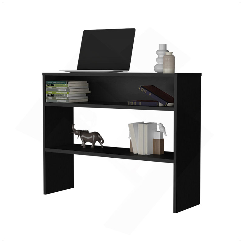 Console noire avec rangement ouvert, Noir