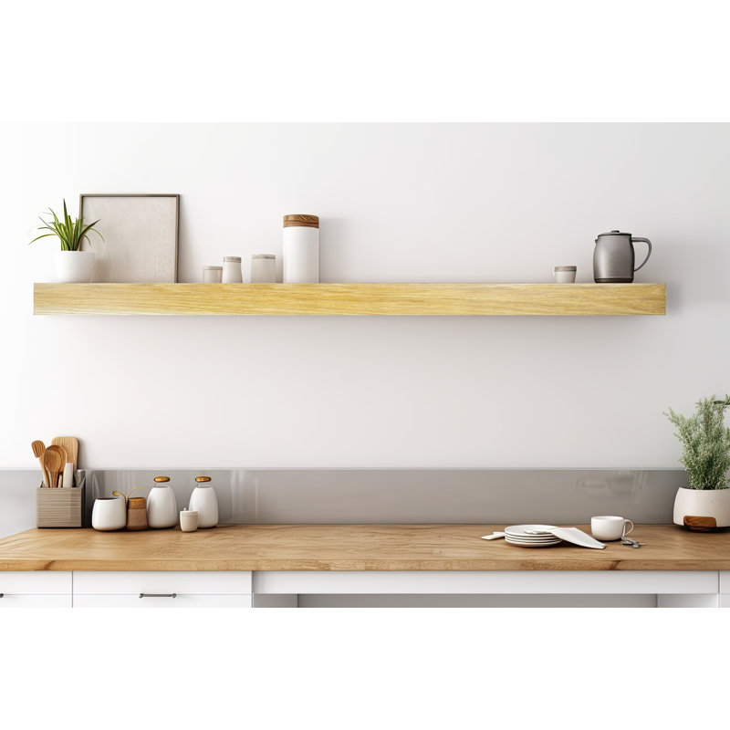 Fidelio Oak Floating Shelf, Natural, 3'' H X 50'' W X 6'' D