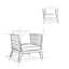 Chaise d'extérieur pour conversation - gris ardoise