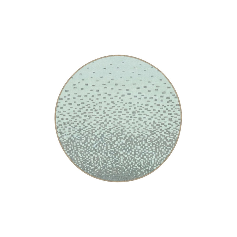 Blue Flowing Pixel Patterned Woven Floor Carpet, Round 3'4"