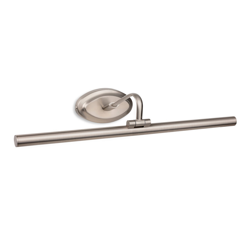 Hardwired LED Wall Mounted Picture Light, Brushed Steel, 9cm H x 56cm W x 20cm D