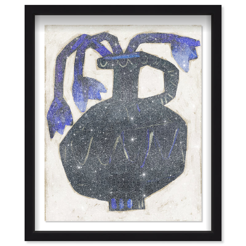 Indigo Vase Print by Oliver Gal, 21.5"H x 17.5"W, Black Shadowbox