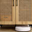 Armoire de rangement en rotin naturel de 29,5 pouces avec double porte et grande capacité, durable et élégante pour l'organisation à la maison