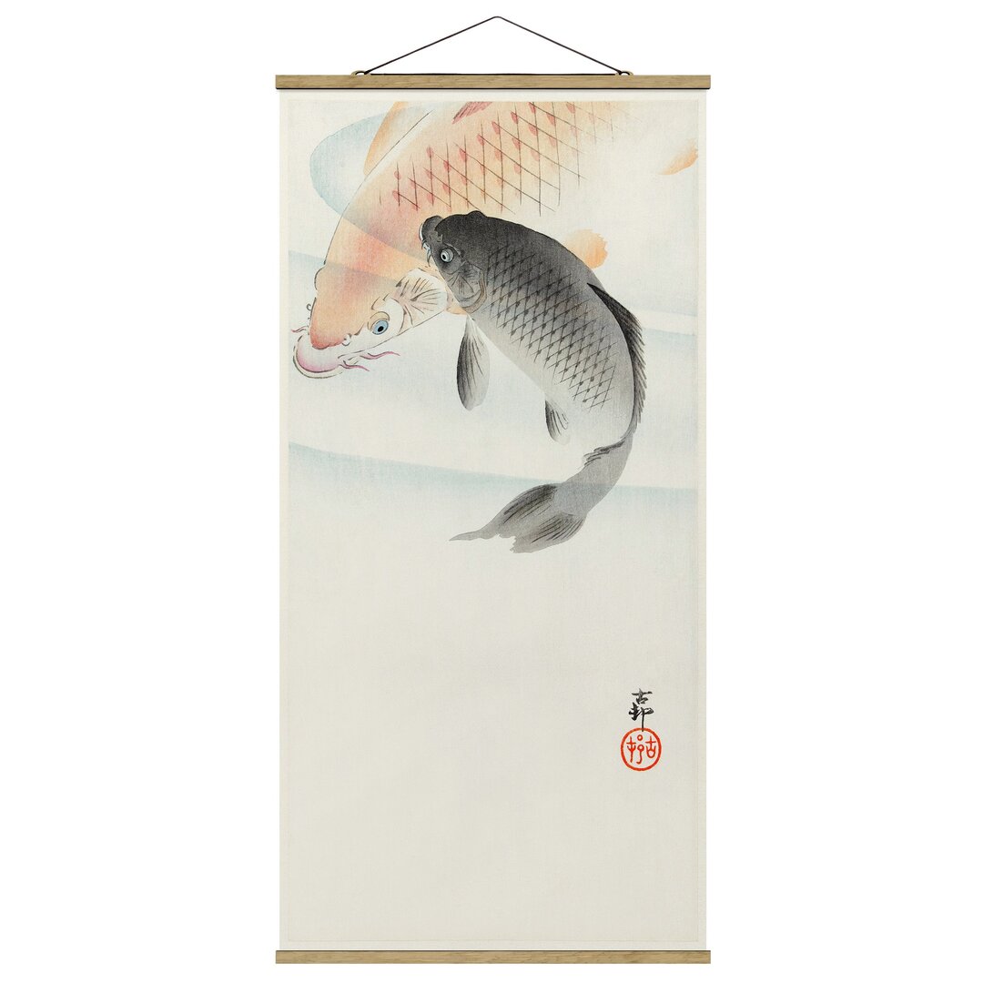 Stoffbild Vintage Illustration Asian Fish I