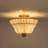 2-Light Ruffled Bowl Fabric Semi Flush Mount