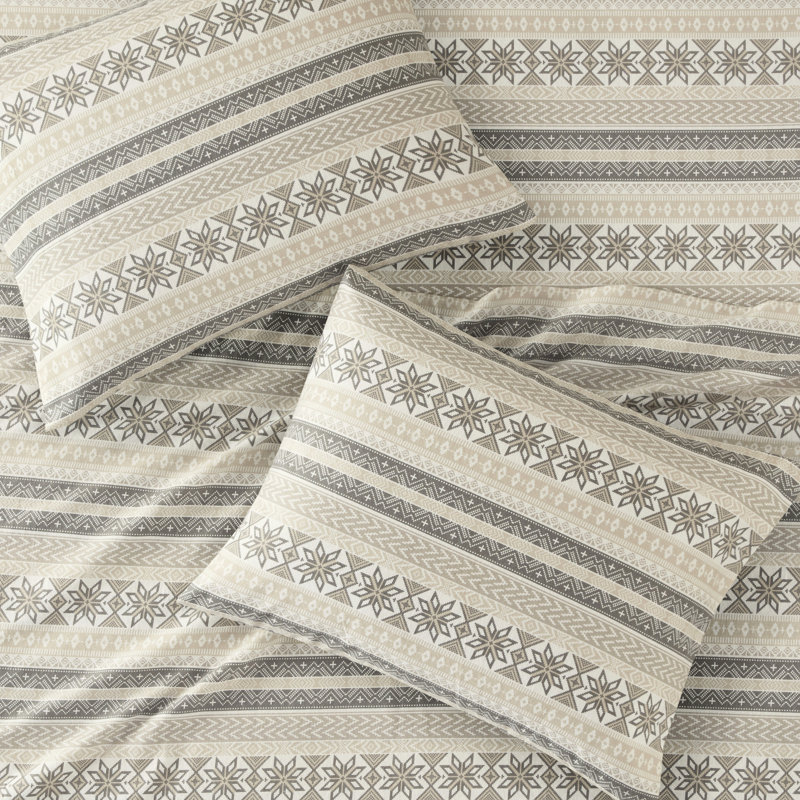 Drap en flanelle 100% coton grand format - confortable et pour un repos paisible, imprimés variés, drap plat, matelas ajusté de 14 po, 2 taies d'oreiller, lavable à la machine, literie, divers