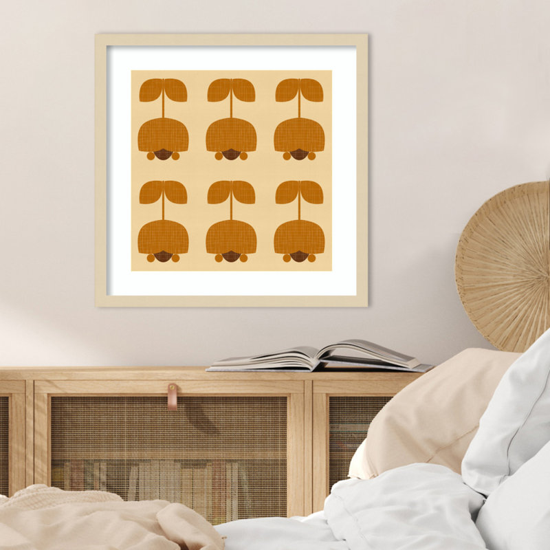 Reproduction d'art encadré Mid-Century Tulip Style par Hutton Wood, H 21 po x l 21 po, Svelte naturel