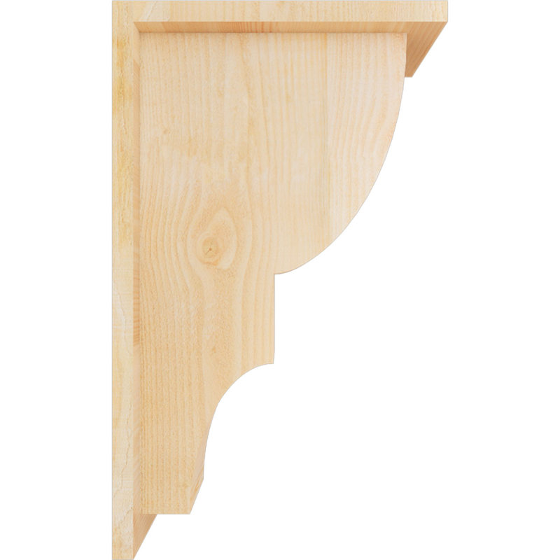 Ridgewood Corbel w/Backplate, 20" H x 6" W x 12" D, Douglas Fir, Rough Sawn