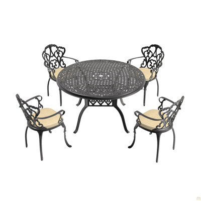 Ensemble de 5 meubles de patio en fonte d'aluminium