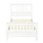 Lit simple en bois blanc avec tête et plateforme hypnotisantes - tête de lit, 10 supports, sans sommier, facile à assembler