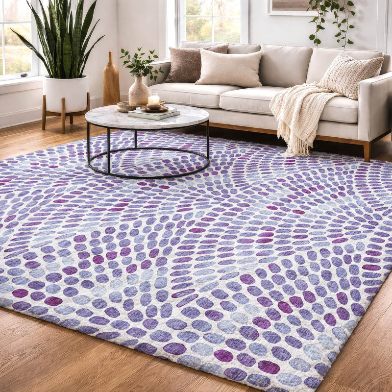 Tapis à poils longs Premium ADS186, 5 pi x 7 pi 6 po, Mauve