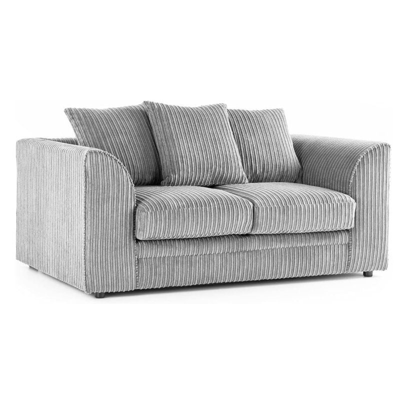 2 Seater Corduroy Sofa, Silver