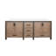 Meuble-lavabo double blanc 84 po X P 22 po D, avec plateau en quartz blanc-117970892-117970890