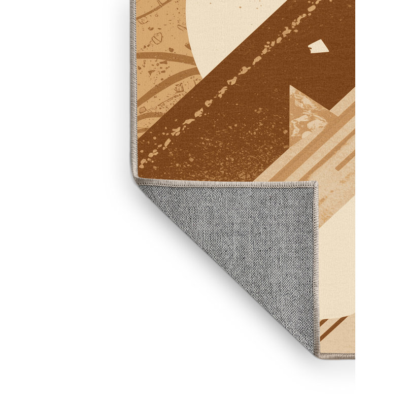 Machine Washable Easton Popsicle Modern Abstract Rug in Beige – Beige Binding, 8x12