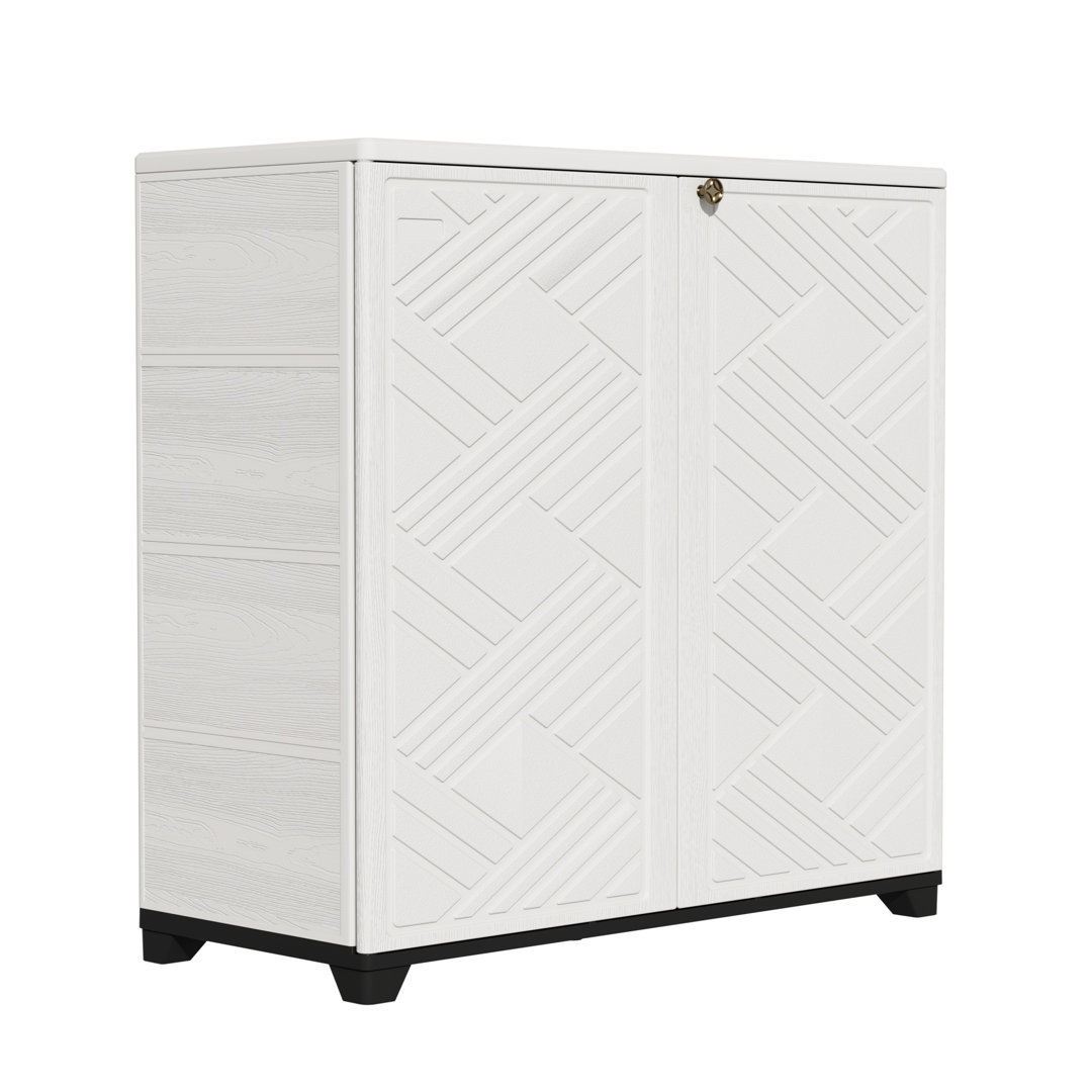 Decksplore 75 Gallons Diamond-Shaped Outdoor Deck Box with Shelf Decksplore