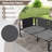 Patio Loveseat w/ Removable Pillows & Seat Cushion Side Armrest Metal Frame