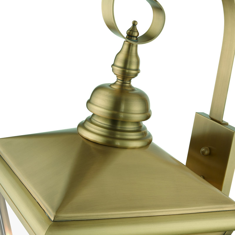 Wike Solid Brass Wall Light, Antique Brass